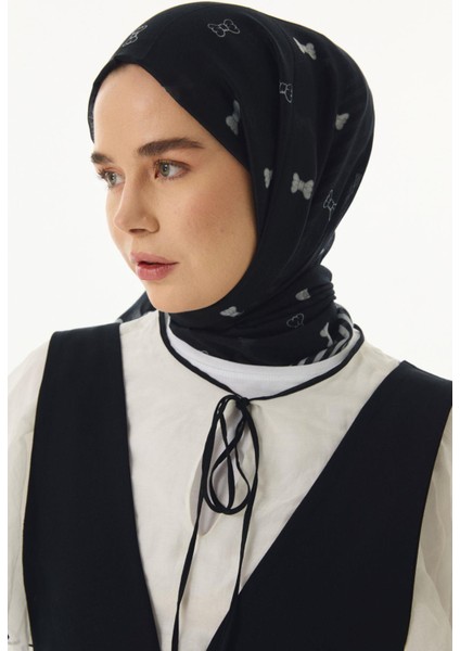 Holly Fiyonk Desen Siyah Pamuklu Şal fiyatları