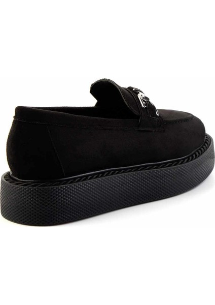 Siyah Süet Kadın Loafer Ayakkabı K01192180002 fırsatları