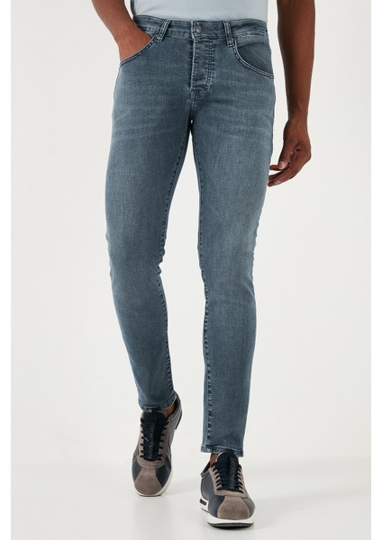 Streç Pamuklu Slim Fit Normal Bel Dar Paça Jeans Erkek Kot Pantolon 1120S02NAPOLI fiyatları