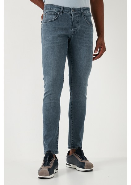 Streç Pamuklu Slim Fit Normal Bel Dar Paça Jeans Erkek Kot Pantolon 1120S02NAPOLI modelleri