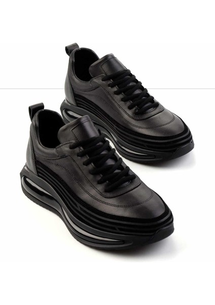 Siyah Napa Hakiki Deri Erkek Sneaker E01347036843