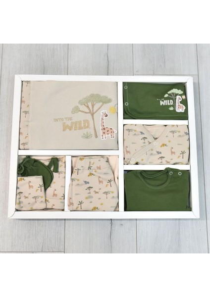 4040BE Erkek Bebek Wild Yeşil Onlu Kutulu Hastane Çıkış Zıbın Set (0-3 Ay)