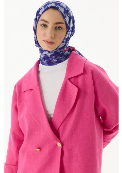 Misty Çizgi Desen Saks Mavi Pamuklu Şal fiyatları