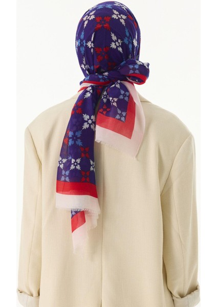 Perla Desenli Saks Mavi Pamuklu Şal fırsatları