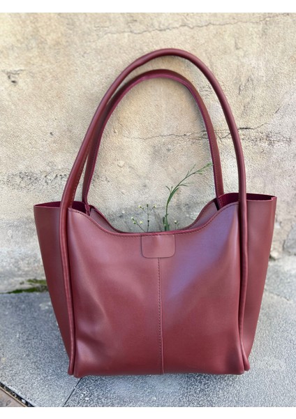 Cessy Deri Bordo Kadın Çanta