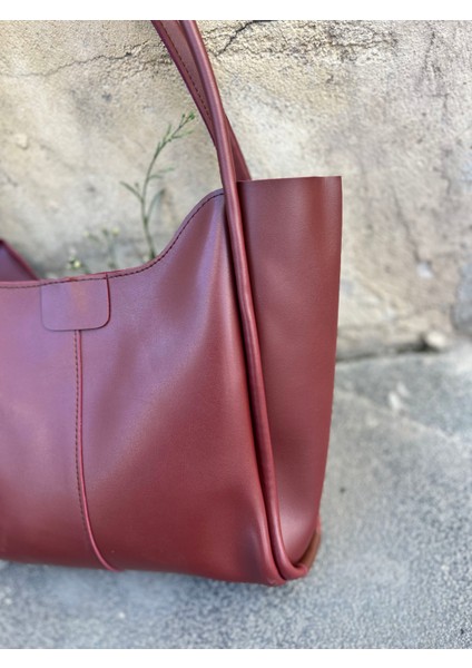 Cessy Deri Bordo Kadın Çanta modelleri
