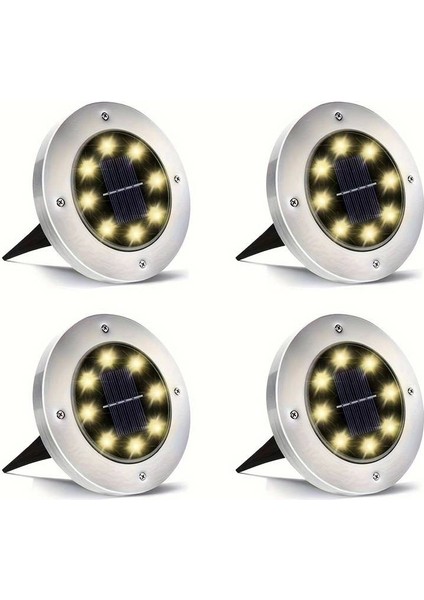4'lü Solar Panelli Kazıklı Bahçe Aydınlatması