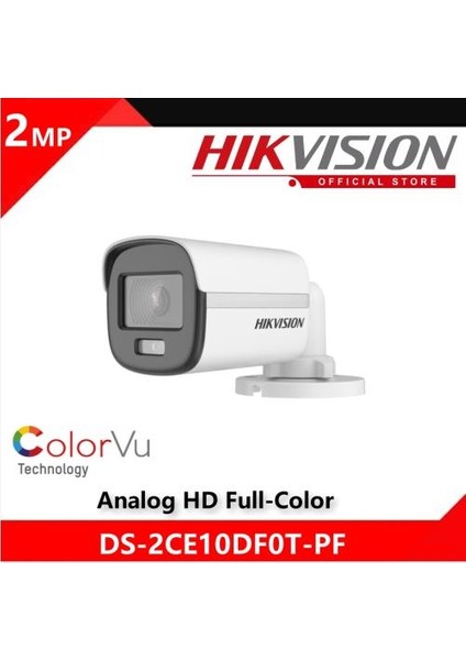 DS-2CE10DF0T-PF 2mp Ahd 4in1 1080P Colorvu Bullet Kamera Lens: 2.8mm fiyatları