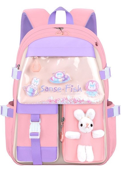 Ilkokul Öğrencilerinin Buzdolabı Kapı Açma Tarzı Tavşan Dikişli Kontrast Renkli Makarna Küçük Prenses Okul Çantası (Yurt Dışından)