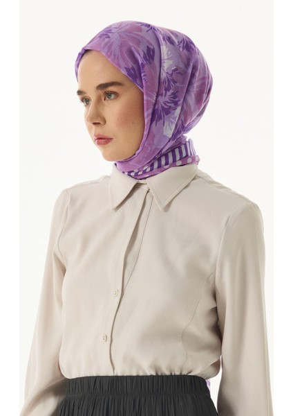 Grace Çiçek Desen Kahverengi Pamuklu Şal