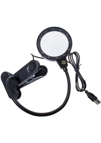 12 LED Clipslı Işıklı Büyüteç,işıklı Masa Lambası Çalışma Lambası fırsatları