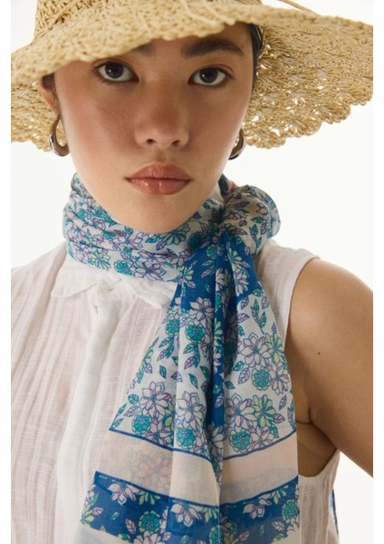 Daisy Çiçek Desen Fuşya Pamuklu Şal fiyatları