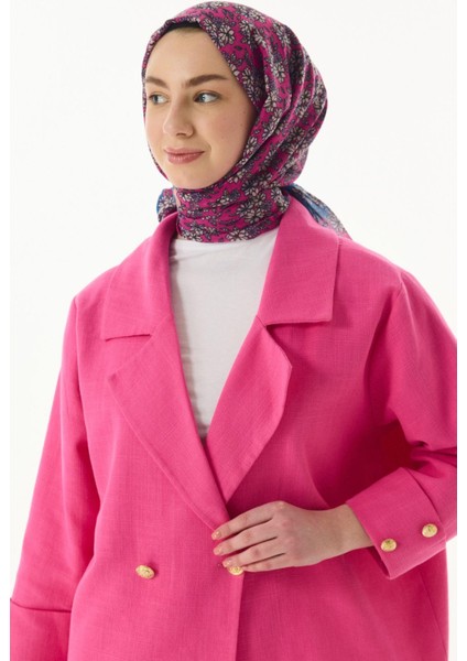 Daisy Çiçek Desen Fuşya Pamuklu Şal indirimleri