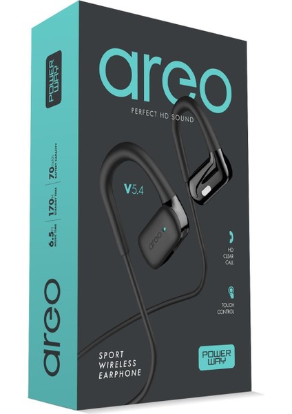 Areo Bluetooth 5.4 Kablosuz Spor Kulaklık - Boyun Bantlı, Enc Gürültü Engelleme, Hd Ses, Ter ve Suya Dayanıklı, Hızlı Şarj