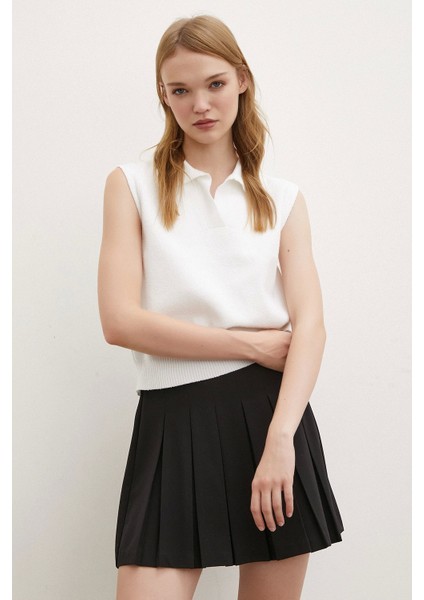 Firuze Polo Yaka Süveter Beyaz modelleri