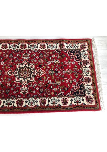 61X119 cm Küçük Boy Uşak Halısı El Dokuma Nadir Desenli Antik Kilim