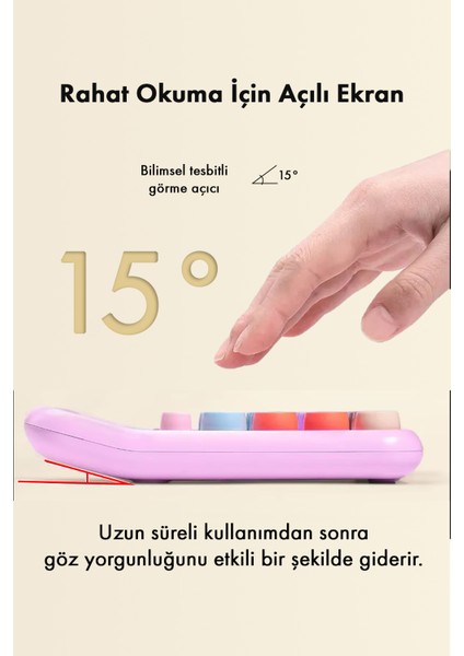 Renkli Hesap Makinesi - 12 Haneli Yuvarlak Tuşlu Mor Renk Hesap Makinesi - 4 Fonksiyonlu Pil Hediye indirimleri