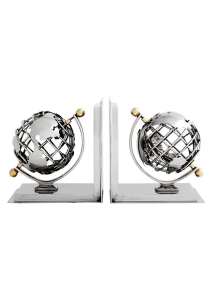 Küre Kitap Destekleri, Ikili Set,globe Bookends Seti