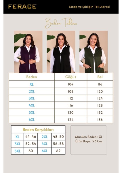 Kadin Buyuk Beden Tesettur Yelek Düğmeli ve Cepli Esnek Yelek fiyatları
