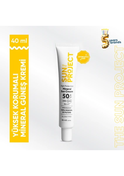 The Sun Project Yüksek Korumalı Aydınlatıcı %100 Mineral Güneş Kremi 50 Spf 40 ml