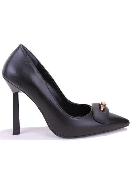 DZA07-1170600 Siyah Stiletto Topuklu Kadın Ayakkabı