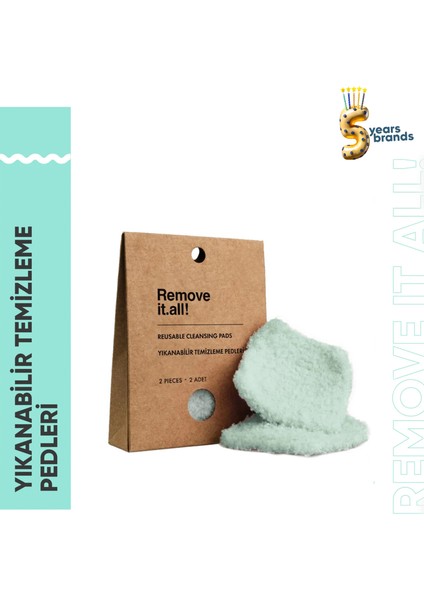 Remove it.all! Yıkanabilir Temizleme Pedleri 2 Adet Reusable Cleansing Pads 2 Pieces