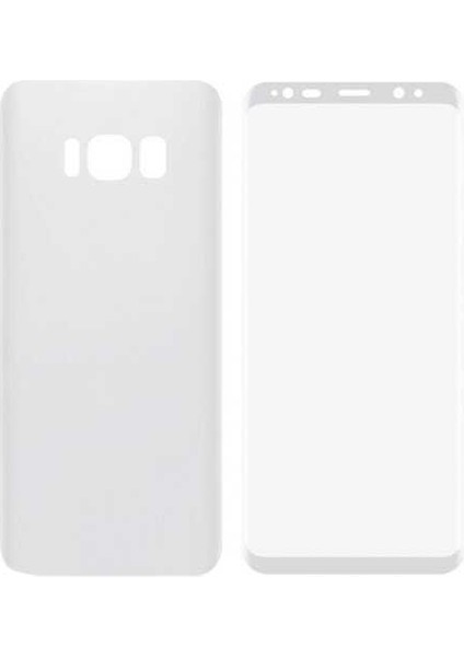 Samsung Galaxy S8 Curve Darbe Emici Beyaz Ön+Arka Ekran Koruyucu Film fiyatları
