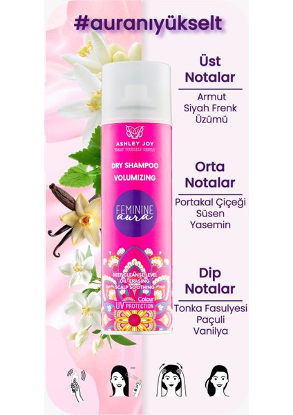 Ashley Joy Feminine Aura Çabuk Sönen Saçlar Için Dolgunlaştırıcı Hacim Veren Kuru Şampuan 200 ml