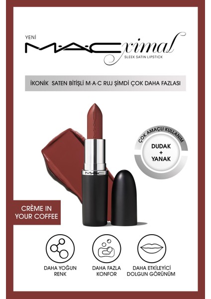 Macximal Sleek Satin Lipstick Ikonik Saten Bitişli Ruj-crème In Your Coffee 3.5gm