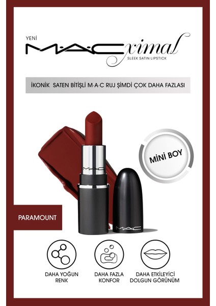 Macximal Mini Sleek Satin Lipstick Ikonik Saten Bitişli Ruj-paramount 1.5gm