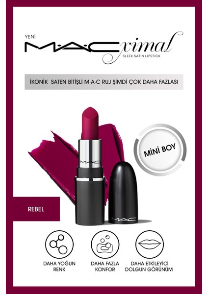 Macximal Mini Sleek Satin Lipstick Ikonik Saten Bitişli Ruj-Rebel 1.5gm