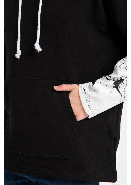 R-5845 Kapüşon ve Kol Garnili 3 Iplik Sweat indirimleri