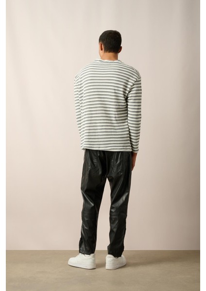 R-5838 Bisiklet Yaka Uzun Kol Örme Sweatshirt
