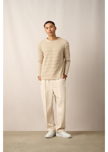 R-5838 Bisiklet Yaka Uzun Kol Örme Sweatshirt