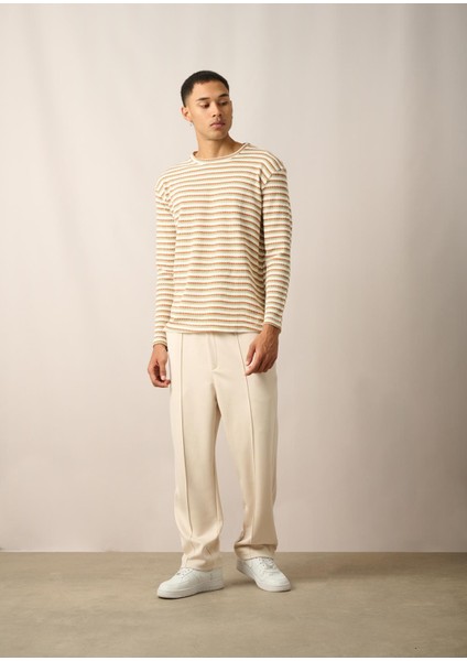 R-5838 Bisiklet Yaka Uzun Kol Örme Sweatshirt
