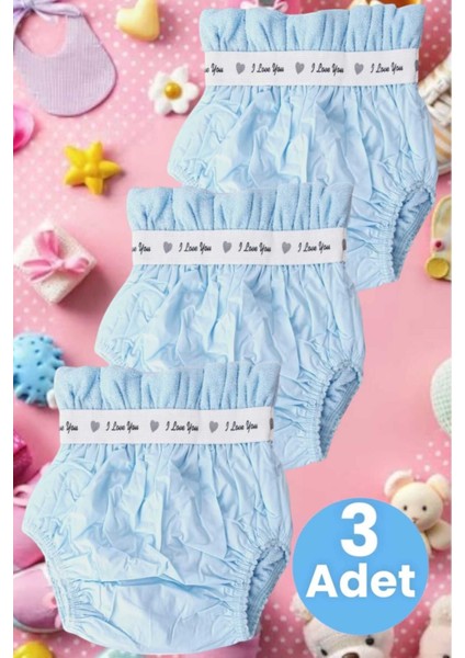 Bebek Yıkanabilir Yüksek Emici Pamuklu 3'lü Alıştırma Külodu