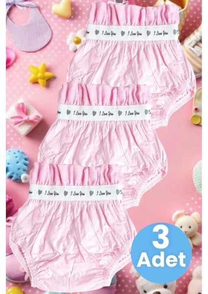 Bebek Yıkanabilir Yüksek Emici Pamuklu 3'lü Alıştırma Külodu