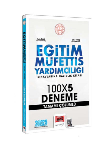 2025 Eğitim Müfettiş Yardımcılığı Sınavlarına Hazırlık Kitabı 100 x 5 Tamamı Çözümlü Deneme