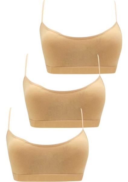 Kız Çocuk 3'lü Pedli Pamuklu Ince Askılı Büstiyer Günlük Alıştırma Sütyeni fiyatları