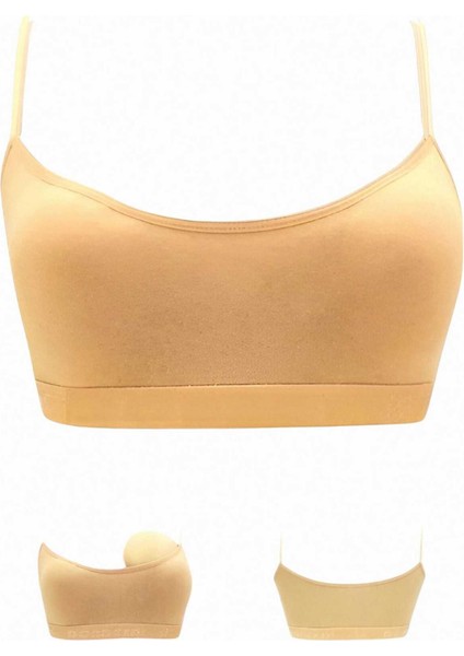 Kız Çocuk 3'lü Pedli Pamuklu Ince Askılı Büstiyer Günlük Alıştırma Sütyeni modelleri