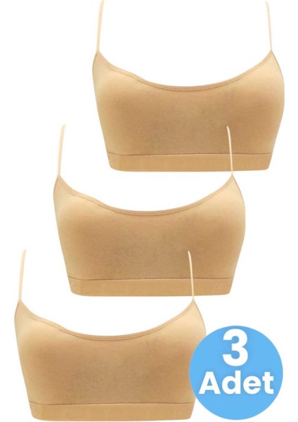Kız Çocuk 3'lü Pedli Pamuklu Ince Askılı Büstiyer Günlük Alıştırma Sütyeni indirimleri