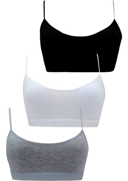 Kız Çocuk 3'lü Pedli Pamuklu Ince Askılı Büstiyer Günlük Alıştırma Sütyeni fiyatları