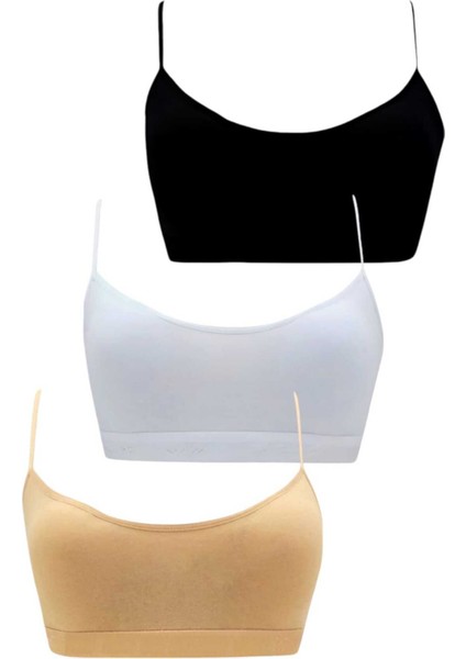 Kız Çocuk 3'lü Pedli Pamuklu Ince Askılı Büstiyer Günlük Alıştırma Sütyeni fiyatları