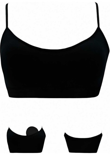 Kız Çocuk 3'lü Pedli Pamuklu Ince Askılı Büstiyer Günlük Alıştırma Sütyeni modelleri