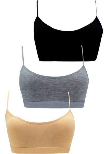 Kız Çocuk 3'lü Pedli Pamuklu Ince Askılı Büstiyer Günlük Alıştırma Sütyeni fiyatları