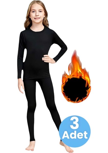 Kız Çocuk 3'lü Termal Alt Üst Içlik Takımı