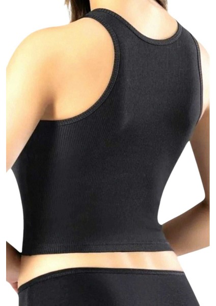 Kadın Geniş Askılı Kaşkorse Crop 3'lü Set modelleri