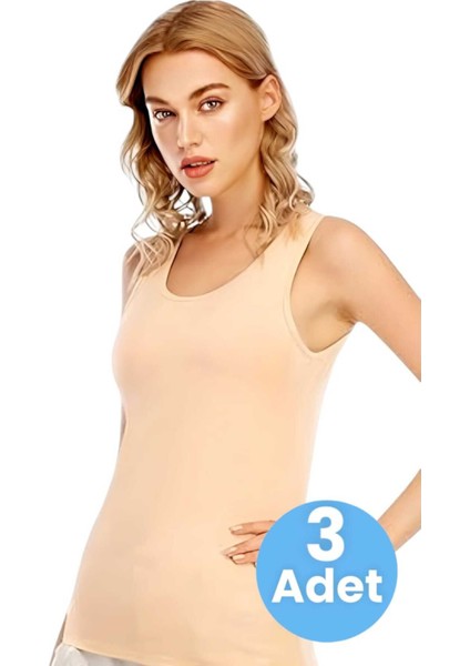 Kadın Kalın Askılı Pamuklu Atlet 3'lü Set