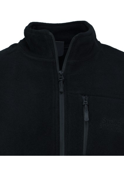 Erkek Kışlık Polar Sweatshirt Hırka Önü ve Cepleri Fermuarlı Hakim Yaka Tamkalıp Antipilling