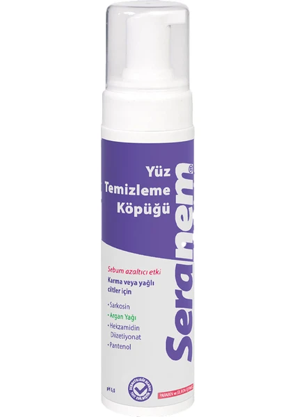 Seranem Yüz Temizleme Köpüğü 200 ml. (Sebum Azaltıcı Etki)